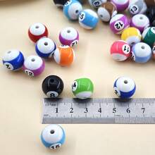 10/30/50pcs Simulated Billiard Acrylic Beads With Holes, DIY Billiard Bracelet Jewelry Accessories - Multicolor - View 4