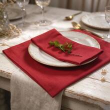 1/2/6/10pcs Multi-Color Faux Linen Classic Art Napkins Table Decor Cloth, Suitable For Wedding, Valentine's Day And Home Decoration - Multicolor - View 8