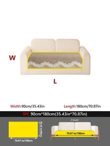 1PC Chenille Irregular Scalloped Edge Sofa Cushion, French Style Seat Pad, All-Season Universal Non-Slip Sofa Protective Cover, Machine Washable - Khaki - View 18