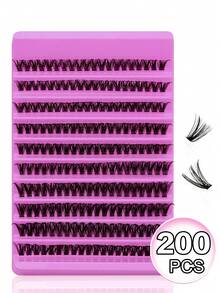 Waloshow DIY Large Capacity Segmented False Eyelashes, Natural Thick & Voluminous, Easy To Wear - Black - View 16