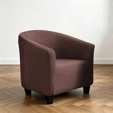 1pc Solid Color Jacquard Single Person Club Chair Cover, Full Sofa Protector Cover, Semi-Circular Bathtub Sofa Cover, Seat Cushion - Multicolor - View 22