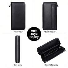 Men's Long Wallet Zipper Wallet With Multi-Layer Card Slots Minimalist Phone Wallet With RFID Anti-Theft Credit Card Wallet Business Card Holder Men's Wallet Card Holder Men's Travel Wallet Gift For Men - Black - View 5