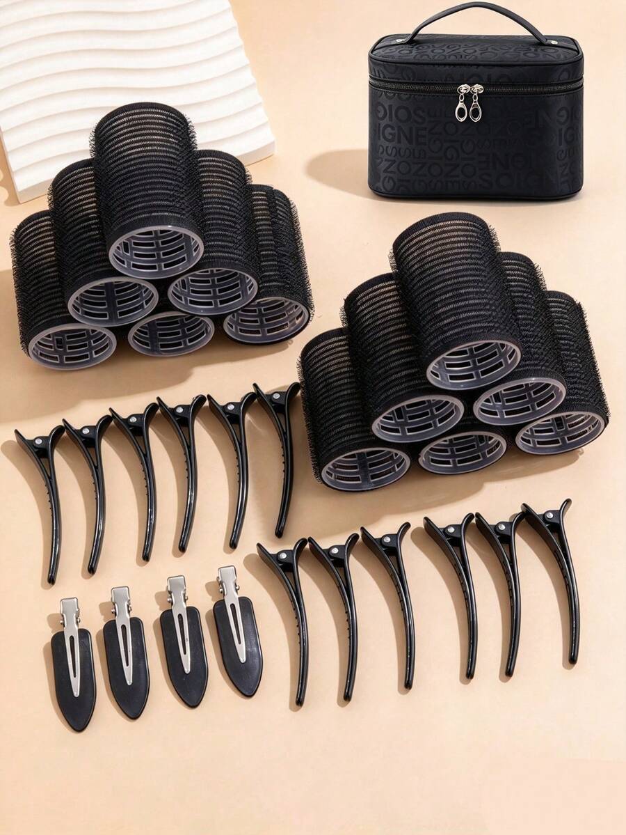 Hair Roller Set, 12 Women's Hair Rollers And 16 Hair Clips, Self-Gripping Hair Curlers, Suitable For Short, Medium And Long Hair