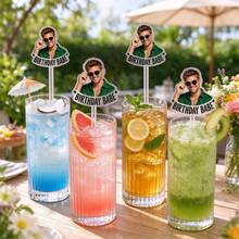 10/30/50/100PCS Acrylic Transparent Customized Pattern Stir Sticks, Photo Logo Beverage Stirrers, Party Cocktail Decor Sticks, Birthday Wedding Souvenirs, Personalized Custom - Multicolor - View 4