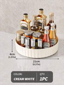 1 cái kệ gia vị xoay 360° bằng acrylic, giá đựng gia vị nhà bếp tối giản, kệ đa năng đựng nước sốt và giấm, bát đựng trái cây và khay sắp xếp gia vị trên mặt bàn, kệ lưu trữ đa năng cho nhà và phòng tắm - Nhiều màu - Xem 12