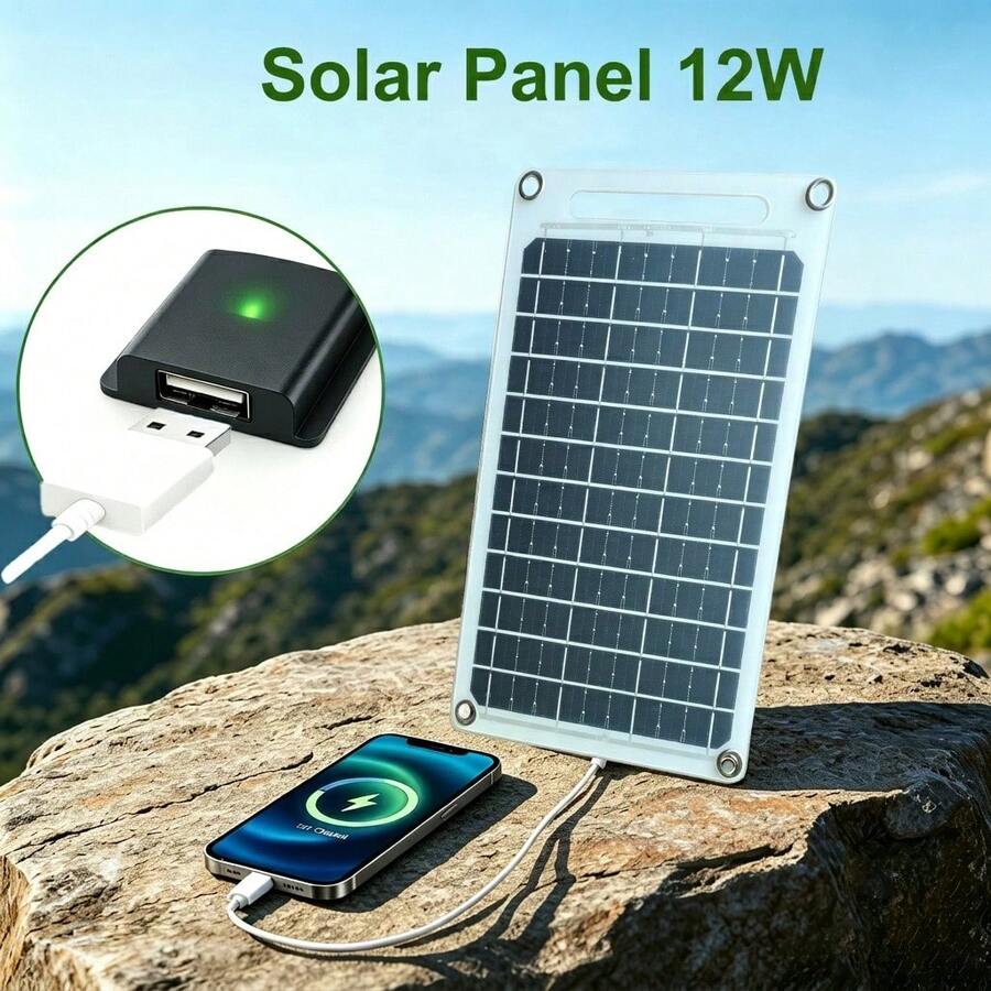 Solar Charging Panel, Portable Solar Panel With USB-A Interface, Suitable For Phones, Tablets, Cameras, Fans, Camping Lights, Suitable For Camping, Hiking, Backpacking. High-Efficiency Monocrystalline Silicon Solar Panel - Multicolor - View 1