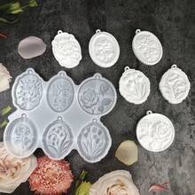 1pc Flower And Flower Frame Shaped DIY Resin Plaster Diffuser Stone Mold, Lily Of The Valley, Rose, Lily, Tulip Hanging Decorations, Resin Silicone Mold - Multicolor - View 5