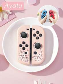 Ayotu Compatible With Switch/Switch OLED/Switch Lite Cherry Blossom Tree Pattern Game Console Shell And Accessories, The Package Includes A Protective Case, Storage Bag, Base Shell, Handle Protective Cover And Other Styles Of Accessories To Choose From. - Multicolor - View 19