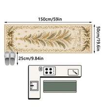 1PC Beige Gold Christmas Tree Pattern Runner Carpet, European Minimalist Holiday Luxury Warm Faux Cashmere Rectangular Machine Washable Long Strip Rug, Suitable For Christmas/Kitchen Hallway Corridor Bedside Mat/Winter Holiday Decor Mat, Christmas Home Decoration - Multicolor - View 12