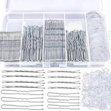 300pcs En Forma De U, Ondulado Bobby Pins Kit De Pines De Pe - Plateado - Ver 2