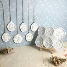 1pc Flower And Flower Frame Shaped DIY Resin Plaster Diffuser Stone Mold, Lily Of The Valley, Rose, Lily, Tulip Hanging Decorations, Resin Silicone Mold - Multicolor - View 8