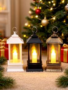 1pc Vintage Handheld LED Flameless Candle Light (Battery Included), Indoor Room Desktop Decor LED Night Light, Home Decoration Lantern Hanging Light, Holiday Party Event LED Decorative Light, Festival Decoration Ornament - Long Lantern - View 11