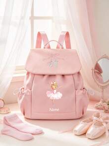 1pc Customizable Dance Ballet Drawstring Backpack, Perfect For Back To School Season, With Handle And Adjustable Shoulder Straps, Drawstring Pouch Design, Large Capacity Nylon Material, Suitable For Daily Use, Outings, Shopping And Travel, Great Birthday Or Christmas Gift - Backpack - View 3
