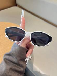 1 Pair Men's Polygon American Y2K Cyberpunk Techwear West Coast Fashion Glasses - White - View 2