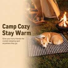 1pc Winter Warm Pet Mat, Soft Plush Striped Rectangular Sleeping Pad, Comfortable Washable Cat Dog Rabbit Mat, Multiple Sizes Available, Suitable For Large Medium Small Pets - Multicolor - View 2