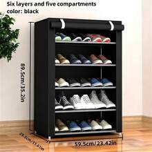 Shoe Cabinet With Dust Cover, Made Of Non-Woven Fabric, Space-Saving, Large Capacity, Easy To Assemble, Movable Shoe Cabinet, Suitable For Entryway, Storage Rack, Home And Dorm Storage, Shoe Organization, Shoe Storage, Shoe Cabinet, Room Decor - Multicolor - View 3
