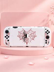 Xingji, 1pc Cool Heart-Shaped Spider Web Pattern Game Console Protective Case, Compatible With Switch 2 (2025)/Switch OLED/Switch Console, Made Of Soft TPU Material Soft Shell/Hard Shell, Universal Storage Bag, No Disassembly Required, Anti-Drop And Anti-Dust, Ideal Gift Compatible With Switch Gamers - View 19