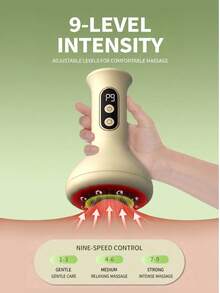LEVIATECH 1pc Mini Smart Electric Body Massager With Heating, 9 Adjustable Intensity Levels, One-Touch Release, 1200mAh USB Rechargeable Portable Massager For Back, Waist, Arms & Legs, Home Relaxation Gift - Multicolor - View 3