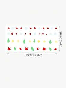 1 Sheet Temporary Tattoo Sticker Mini Christmas Tree Star Snowflake And Dot Pattern Waterproof Long Lasting Face Body Art Decal Easy To Apply For Women Christmas Party Makeup Accessory - Multicolor - View 6