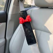 1pc/2pcs Car Seat Belt Shoulder Pad, Cute Bow Car Interior Decoration, All-Season Anti-Chafing Protective Cover, Car Accessory - Polka Dot Bow Shoulder Pad - View 10