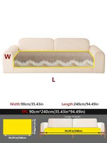 1PC Chenille Irregular Scalloped Edge Sofa Cushion, French Style Seat Pad, All-Season Universal Non-Slip Sofa Protective Cover, Machine Washable - Khaki - View 12