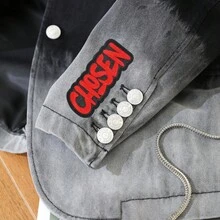 1pc Graffiti Style Faith Text "CHOSEN" Iron-On Patch, For Hats, Jackets, Backpacks - Holiday Decor & Commercial Promotion - Small Business Wholesale Decoration, Fabric Patch - 1pcs-en - View 4