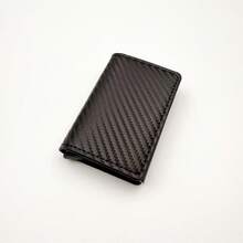Carbon Fiber Men's Ultra-Thin Wallet - RFID Blocking Minimalist Front Pocket Credit Card Holder With Automatic Card Ejection And Cash Clip, Wallet, Card Holder, Photocard Holder, Purse - Multicolor - View 15