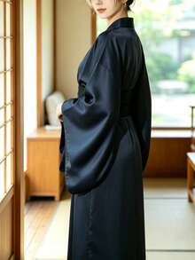1PC Japanese Anime Firefly Cosplay Kimono Robe Costume Outfit Accessories For Role Play, Suitable For Festivals, Parties, Performances, Exhibitions, Daily Wear And Gifts - Grey - View 3
