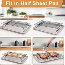 Black Non-Stick Cooling Rack, Small And Large Square Cake Cooling Rack, Baking Tool Bread Cooling Rack, Heat-Resistant, Baking, Oven, Perfect For Baking Cakes, Bread, Grilling, Steak, Turkey, Lamb Chops, Etc., Kitchen Accessory Rack, Halloween, Christmas, New Year Holiday Supplies - Black - View 7