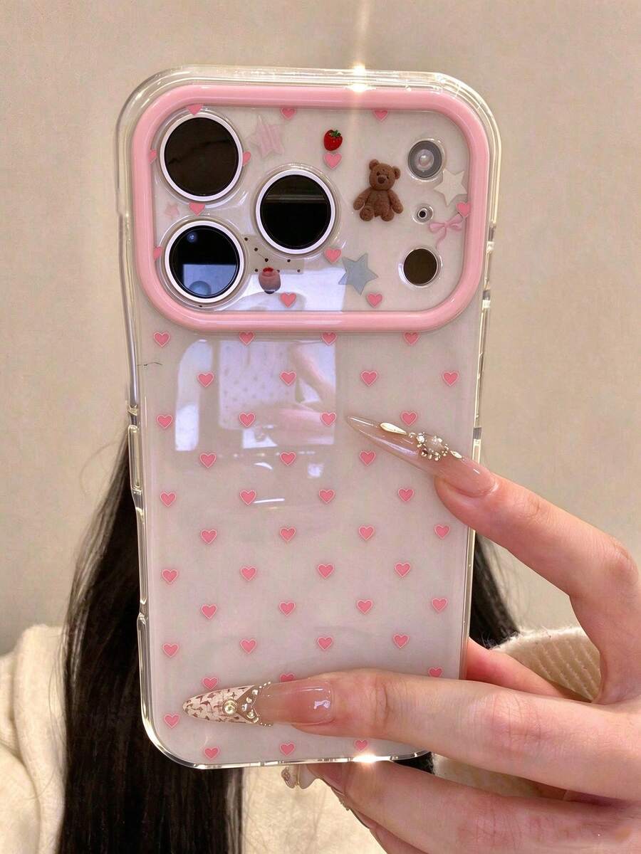 Jelly 2合1手機殼,適用於 Apple 18/18Pro/18Promax/17/17Air/17Pro/17Promax、16/16Plus/16Pro/16Promax、15/15Plus/15Pro/15Promax、14/14Plus/14Pro/14Promax、13/13Pro/13Promax、12/12Pro/12Promax、11/11Pro Max,韓日風手機保護殼 - 淺粉色 - 查看 1