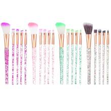 1 Set Sparkling Crystal Makeup Brush Set, Shiny Concealer, Eyeshadow, Eyeliner, Foundation, Lip Mixing Synthetic Brush Tool Set, Suitable For Women With Transparent Handle - Multicolor - View 1
