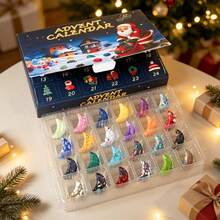 Hộp quà lịch đếm ngược Giáng Sinh Ore, bộ lịch Advent 24 món đá mặt trăng đánh bóng, quà Giáng Sinh độc đáo, giao màu ngẫu nhiên - Hộp quà Advent (24 món/1 bộ) - Xem 6