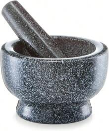 Small Granite Mortar And Pestle, 13 * 8 Cm, Gray Stone Grinding Set, Suitable For Garlic, Spices, And Chili Peppers - Grey - View 4