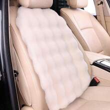 1件裝汽車毛絨單人座墊靠背墊 後座墊 冬季保暖 柔軟細緻 蓬鬆質感 奢華舒適坐感 - 米白色 - 查看 8