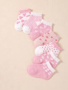 6/12/24 Pairs Random Baby Polka Dot Socks, Soft Warm Earth Tones Ruffle Socks Striped Socks For Toddlers, Cute Baby Clothes Shower Gifts - Multicolor - View 7