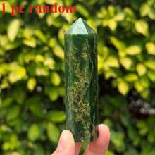 Natural Green Emerald Stone Crystal Tower Wand, Hand Polished Point, Home Decor, Holiday Gift - Green - View 8