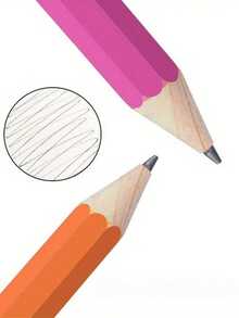 2pcs Giant Wooden Pencils - Extra Large Size, Suitable For School, Events, Parties And Home Use; Student Stationery - Multicolor - View 2