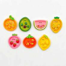 3/7/10pcs Cute Fruit Plate Refrigerator Magnets, Summer Magnetic Stickers Decoration, Cartoon Watermelon Strawberry Fridge Magnets, Suitable For Room Decor, Kitchen Decor, Home Decor - Multicolor - View 8
