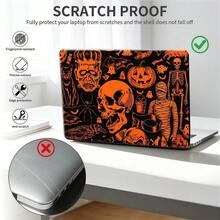 1pc Retro Scary Halloween For MacBook Air 15 13 Inch Case M5 M4 M3 M2 2026 2025 2024 2023,For MacBook Pro 14 16 M5 Hard PC Matte Split Type For MacBook Neo Case, Stylish Digital Accessory For Novelty Premium Pattern Hard Shell Laptop Case - View 5