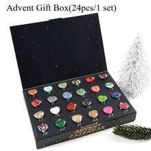 Christmas Ore Countdown Calendar Gift Box, 24 Heart-Shaped Christmas Advent Calendar Set - Sparkling Natural Decoration Countdown For Home And Office, Unique Christmas Holiday Gift, Random Color Shipment - Advent Gift Box(24pcs/1 Set) - View 8
