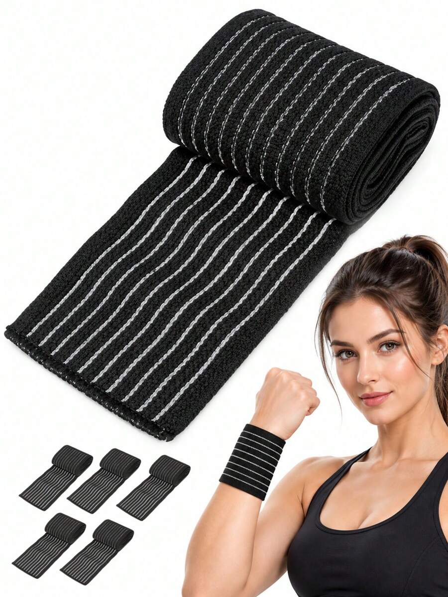 5pcs Sports Bandage Wrist Wraps, Ankle Wraps, Calf Wraps, Elbow Wraps ...