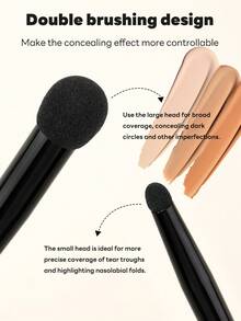 MAANGE 1pc Dual-Ended Makeup Brush Sponge Tip Concealer Brush Makeup Tool - Multicolor - View 6