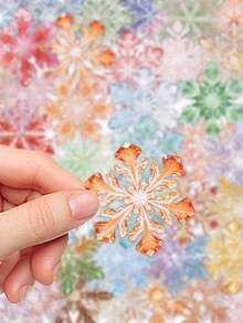 50pcs Colorful Snowflake Stickers Holiday Gifts Party Class Reward Birthday Gift Decoration Scrapbook Laptop Luggage Guitar Phone Case DIY Decal - one-size - View 8