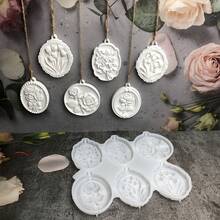 1pc Flower And Flower Frame Shaped DIY Resin Plaster Diffuser Stone Mold, Lily Of The Valley, Rose, Lily, Tulip Hanging Decorations, Resin Silicone Mold - Multicolor - View 9