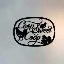 1pc Metal Hanging Sign, Poultry Farm Cage Fence Decor - As Shown In the Picture - View 5
