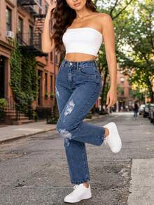 Women Jeans - Light Grey - View 2