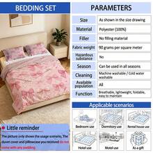 3pcs Bowknot Pattern Duvet Cover Set (1 Duvet Cover + 2 Pillowcases, No Inserts), Sweet Style, Cute Modern, Healing Cute, All Season Use, Digital Print, Polyester Bedding, Soft & Breathable, Machine Washable, Ideal For Home Or Dorm - Multicolor - View 4