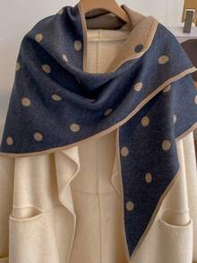 1PC Polka Dot Print Women Triangle Scarf Fall Winter Hijab Shawl Cover Up For Dress Bandana Head Scarf - Multicolor - View 13