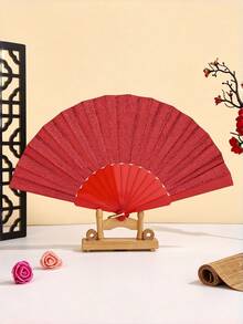 Shiny Fabric Folding Fan, Summer Essential, Suitable For Festivals, Music Events, Parties And Beach, Unique Fan Brings You Unique Charm - A - View 22