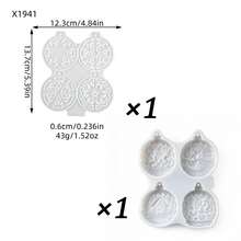 Christmas Ball Silicone Mold, Semi-3D Pendant Candle Holder Plaster Decor Home Epoxy Resin Mold, 70G - Multicolor - View 12